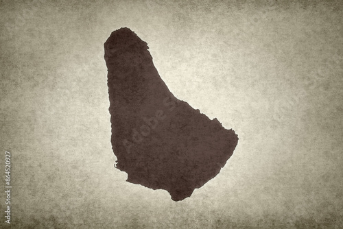 Map of Barbados on a paper