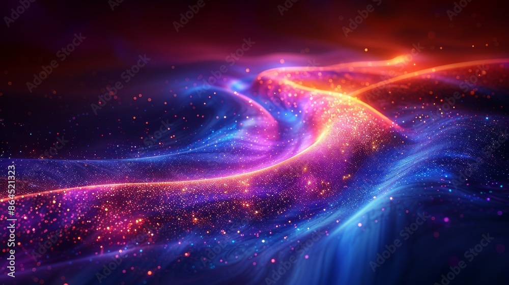 Mixed Color Light Trails Creating a Sense of Motion Against Dark Background Mixed Color Light Trails Creating a Sense of Motion Against Dark Background