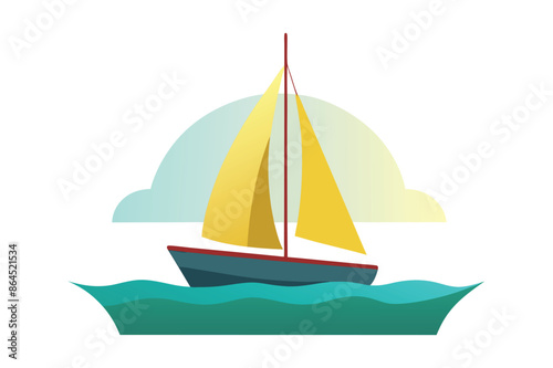 behind a sailboat vector on the horizon