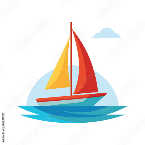 behind a sailboat vector on the horizon