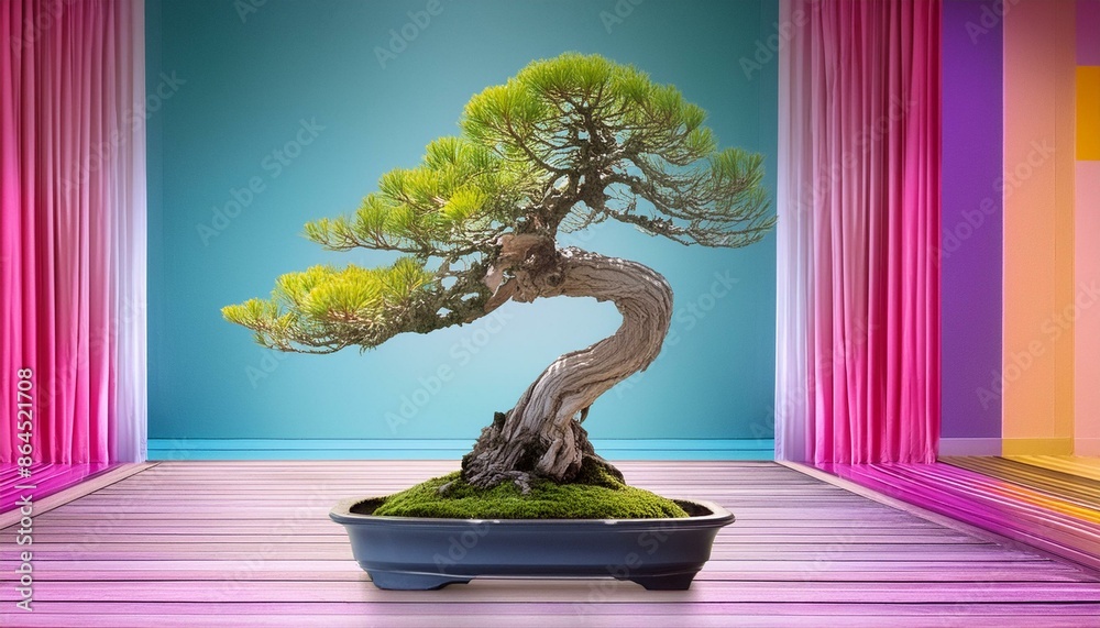 A carefully pruned Bonsai tree in a minimalist, Zen-inspired room, emphasizing the detailed structure of the tree and the serene atmosphere of the space. A carefully pruned Bonsai tree in a minimalist, Zen-inspired room, emphasizing the detailed structure of the tree and the serene atmosphere of the space.