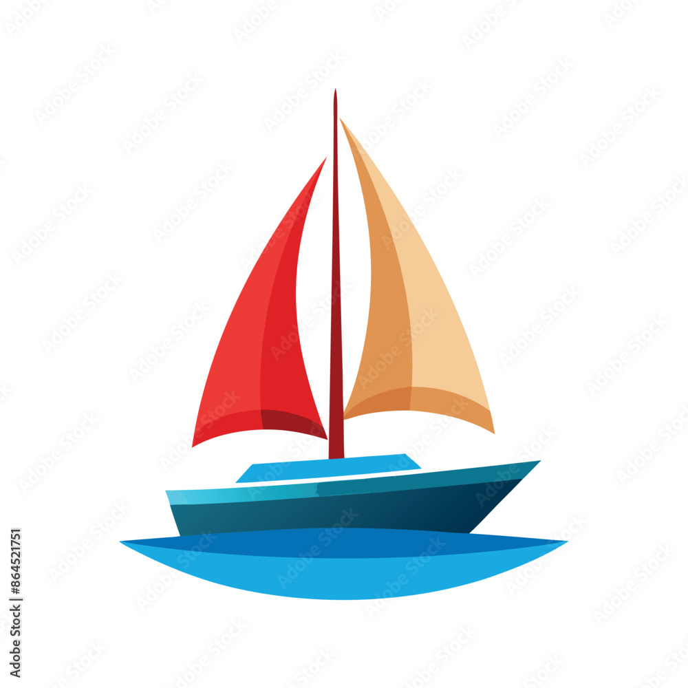 Fototapeta premium behind a sailboat vector on the horizon