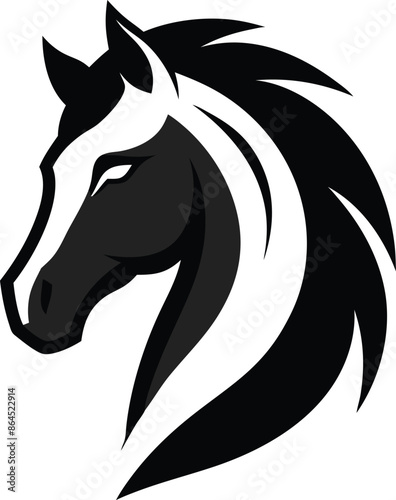 horse head logo design silhouette