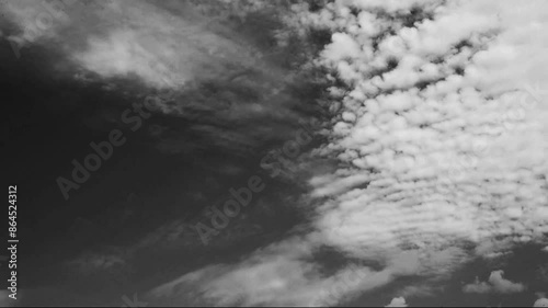white clouds on gray sky, video