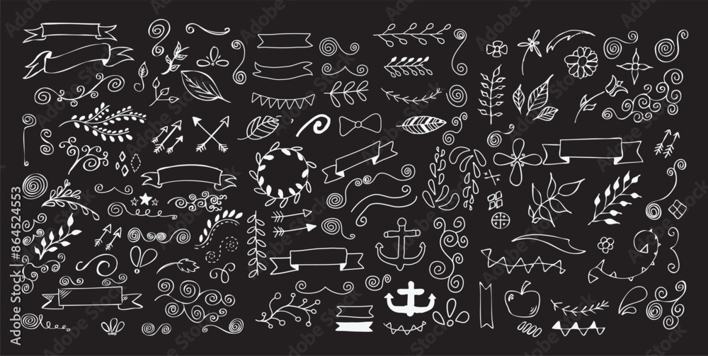 Handsketched Vector Element white on black