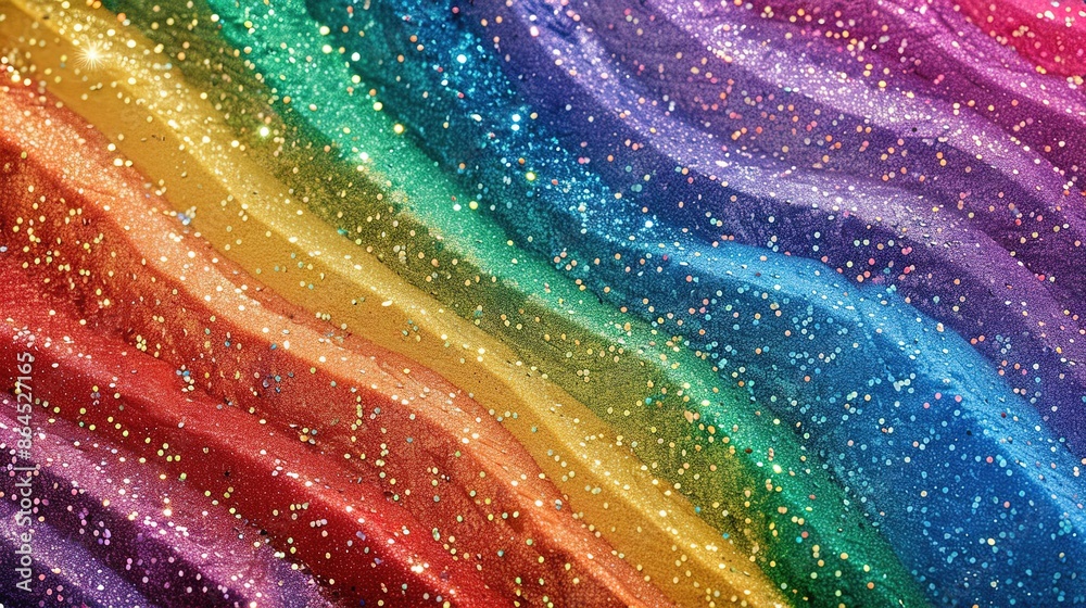A close up of a rainbow colored fabric with lots of glitter generative ai A close up of a rainbow colored fabric with lots of glitter generative ai