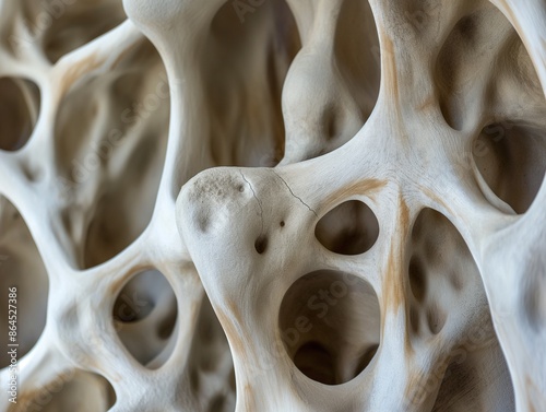 Bone spongy structure close-up, healthy texture of bone