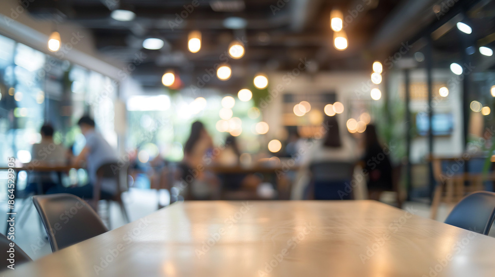 Business office with blurred people casual wear, with blurred bokeh background