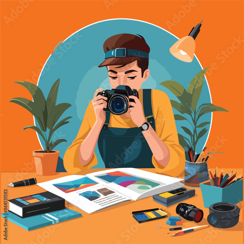 photographer with camera