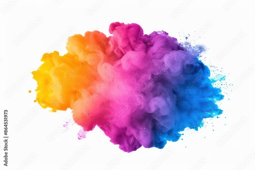 Fototapeta premium A conceptual watercolor splash in vibrant hues, isolated with room for text on a clean background