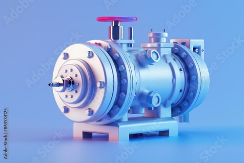 A digital illustration of a vacuum pump, ideal for a laboratory banner with space for copy