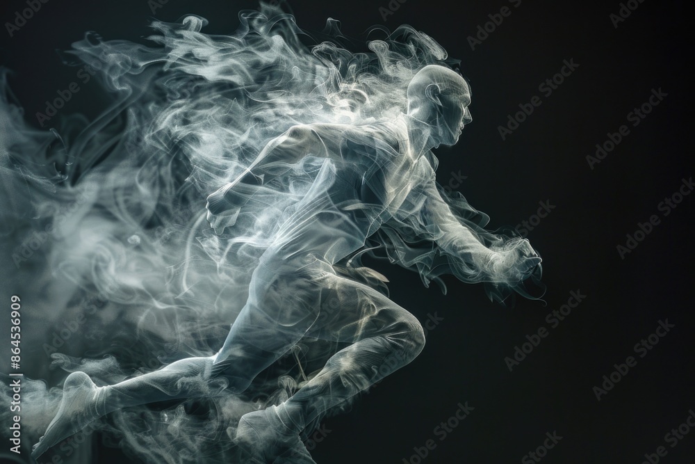 Man Running Through Smoke Man Running Through Smoke