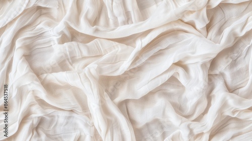 A close-up image of white fabric draped and wrinkled, illuminated by soft light SEAMLESS PATTERN