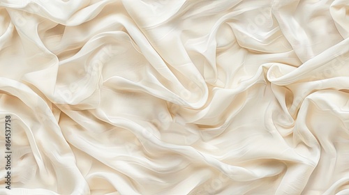 A close-up shot of wrinkled cream-colored fabric, showing its texture and folds SEAMLESS PATTERN