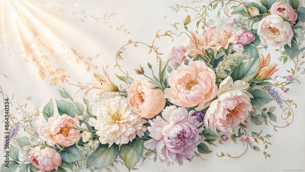 Floral art illustration. Highly detailed  