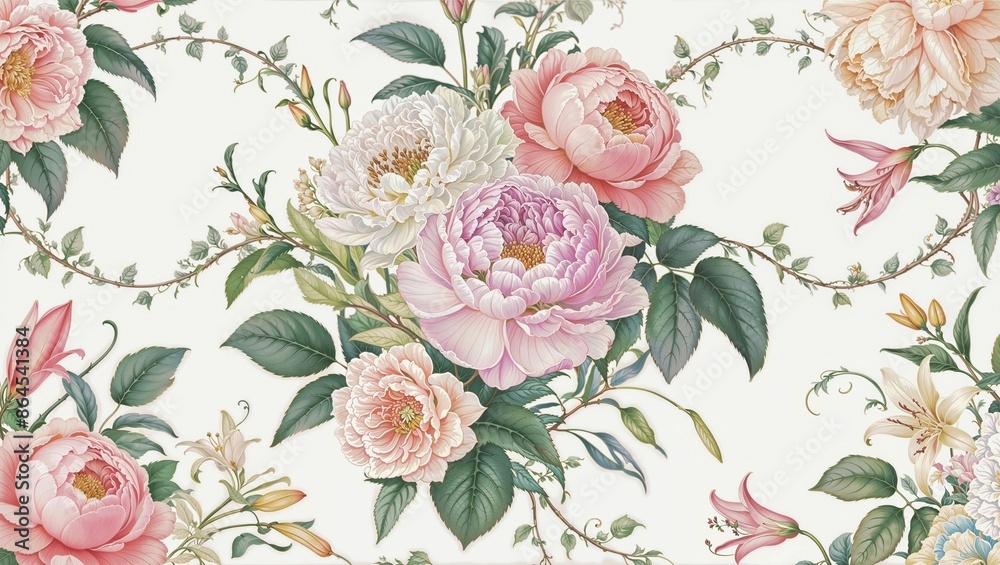 Floral art illustration. Highly detailed  