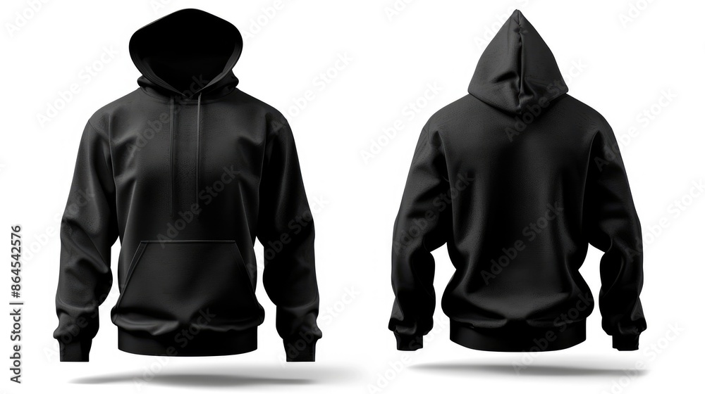 Blank black hoodie template. Hoodie sweatshirt long sleeve with clipping path, hoody for design mockup for print, isolated on white background. Blank black hoodie template. Hoodie sweatshirt long sleeve with clipping path, hoody for design mockup for print, isolated on white background.