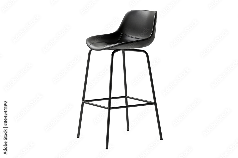 Black Metal Bar Stool With Minimalist Seat Black Metal Bar Stool With Minimalist Seat