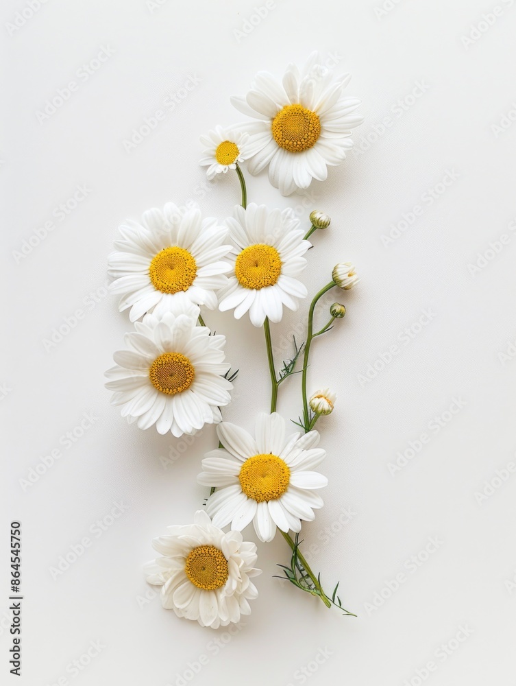 Obraz premium Daisies on White Surface