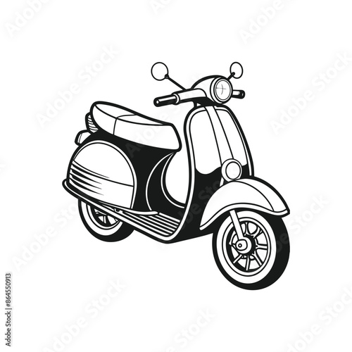 vintage scooter vector