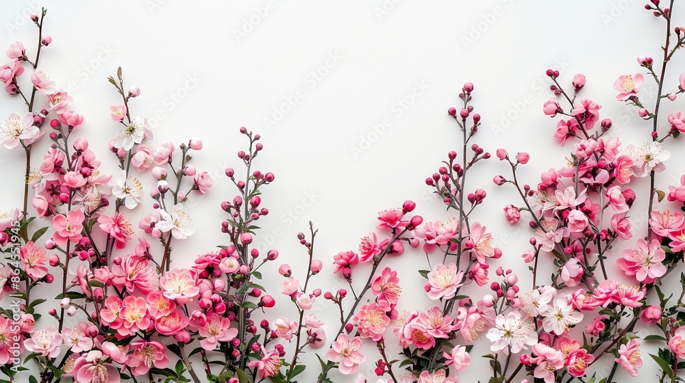 Fototapeta premium beautiful spring flowers on white background beautiful spring flowers on white background