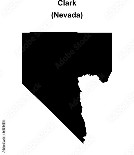 Clark County (Nevada) blank outline map