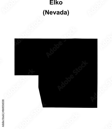 Wallpaper Mural Elko County (Nevada) blank outline map Torontodigital.ca