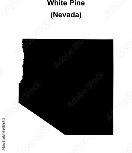 White Pine County (Nevada) blank outline map