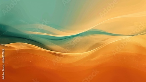 Orange teal blue green brown yellow bronze grainy background abstract colors wave banner design copy space
