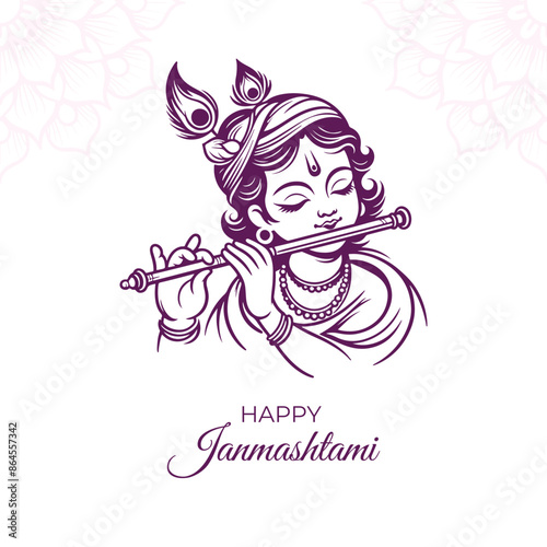 happy janmashtami hindu festival social media post vector design