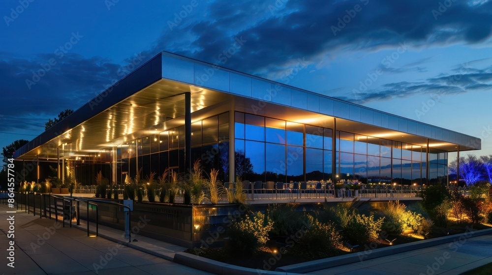 grand pavilion with reflective aluminum siding hosting a night-time light show grand pavilion with reflective aluminum siding hosting a night-time light show
