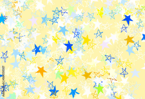 Light Green, Yellow vector backdrop with small and big stars.