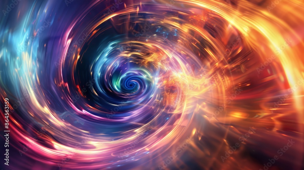 Stunning circular lights swirl and glow in a mix of colors, forming an elegant and dynamic abstract background. The combination of light effects creates an ethereal and otherworldly atmosphere Stunning circular lights swirl and glow in a mix of colors, forming an elegant and dynamic abstract background. The combination of light effects creates an ethereal and otherworldly atmosphere