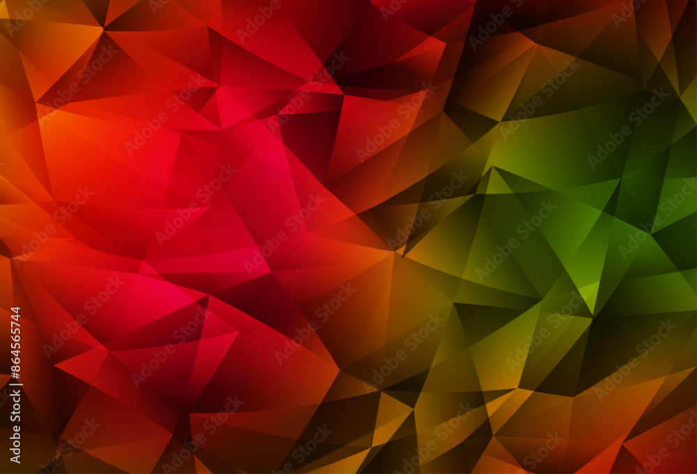 Dark Green, Red vector abstract polygonal template. Dark Green, Red vector abstract polygonal template.