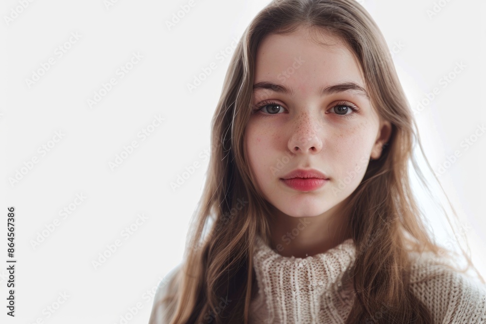 Portrait of a young cute student. Isolated on white Portrait of a young cute student. Isolated on white