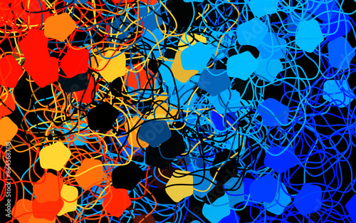 Dark Blue, Red vector pattern with random forms.