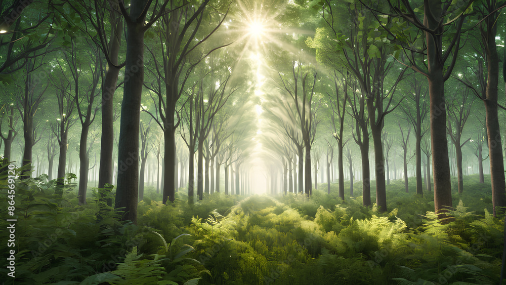Fototapeta premium A Forest Where Products Take Root where A Sustainable Supply Chain Flourishes