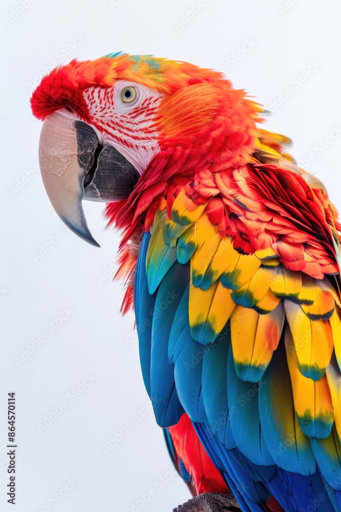 Fototapeta premium Colorful parrot perched on tree branch