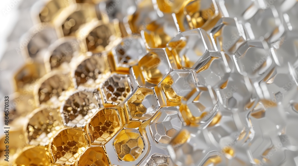 honeycomb made of gold and silver honeycomb made of gold and silver