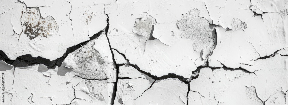 Obraz premium white wall with cracks texture