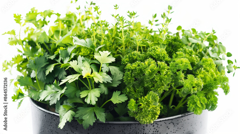 herbs in a pot herbs in a pot