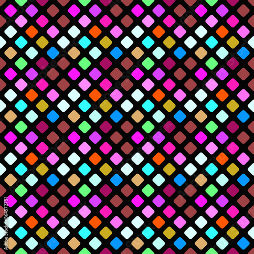 Geometrical colorful square pattern background design - abstract vector illustration from diagonal squares