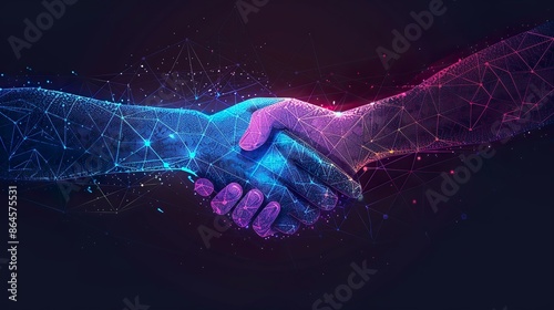 Digital handshake made with Ai generative technology