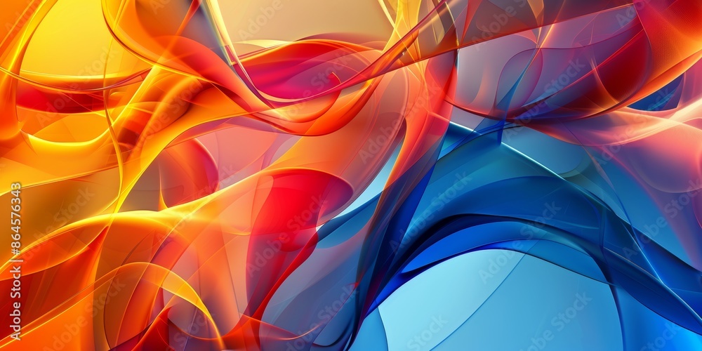 Abstract flowing colorful waves in motion with vibrant red, orange, and blue hues for modern backgrounds Abstract flowing colorful waves in motion with vibrant red, orange, and blue hues for modern backgrounds