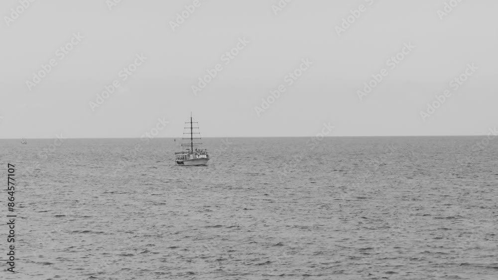 a tourist boat approaching the marina a tourist boat approaching the marina