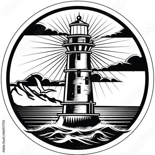 Nautical lighthouse sea navigation beacon