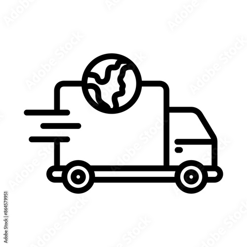 shipping in the world icon line vector design illustration template in trendy style