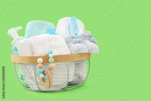 Basket with gifts for baby ...