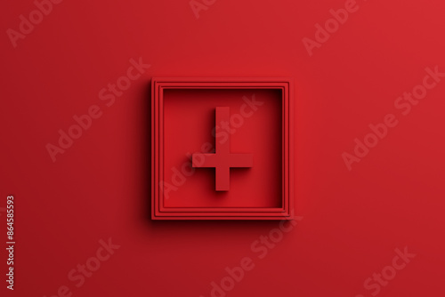 Cuadro en lienzo Deep red monochrome image depicting the Cross of Saint Peter, or Petrine Cross