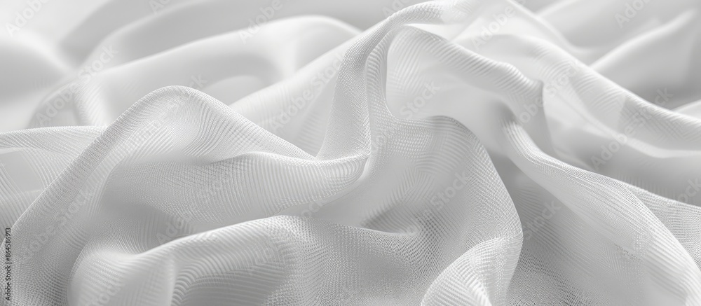 Fototapeta premium Textured white non-woven fabric providing a backdrop with copy space image.